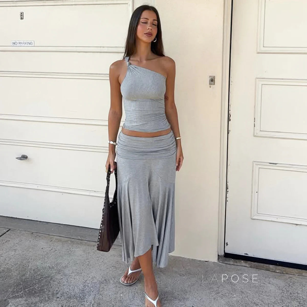 Taryn Ribbed Twist Skirt Set