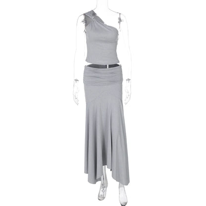 Taryn Ribbed Twist Skirt Set