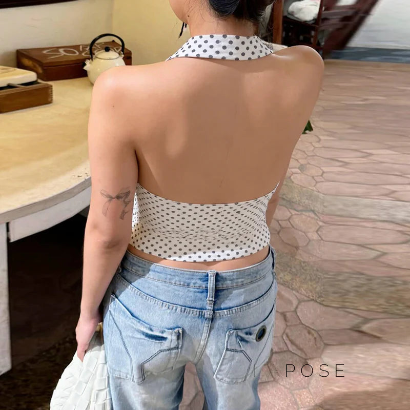 Tatum Polka Dot Halter Top