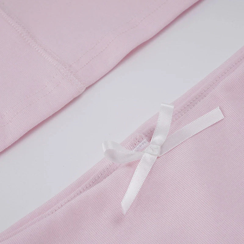 Ribbed Bow Skort Set