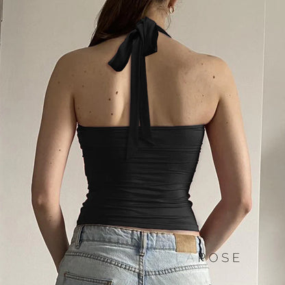Tilly Halter Lace Crop Top