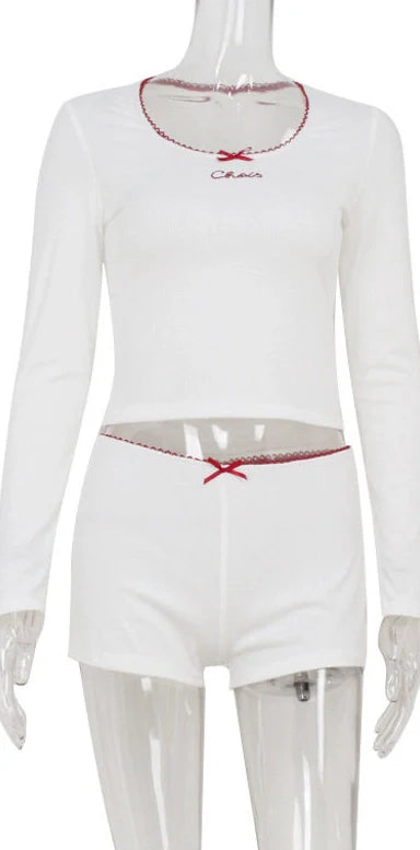 Two-Piece Short Set with Lace