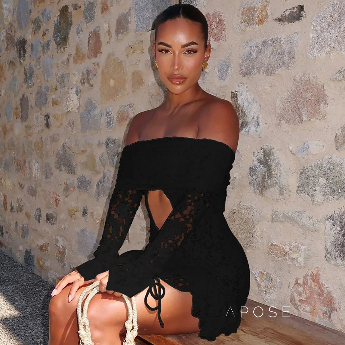 Varnika Off Shoulder Lace Mini Dress