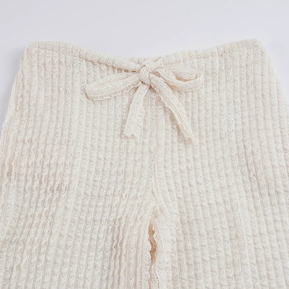 Yanelis Textured Wide Leg Pants