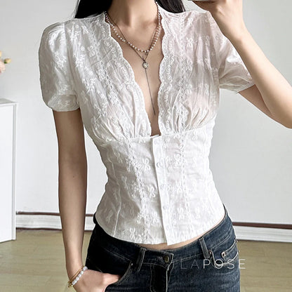 Yuritzi Bow-Detail Ruffle Blouse
