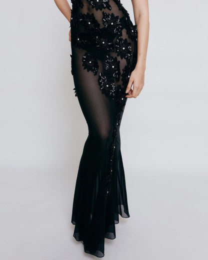 Yusra Floral Sequin Maxi Dress
