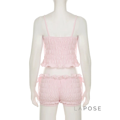 Zaire Bow Pleated Short Set