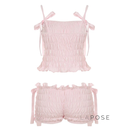 Zaire Bow Pleated Short Set