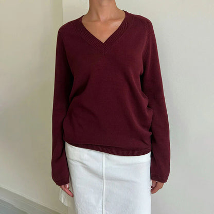 Zamya Loose Knit V-Neck Sweater