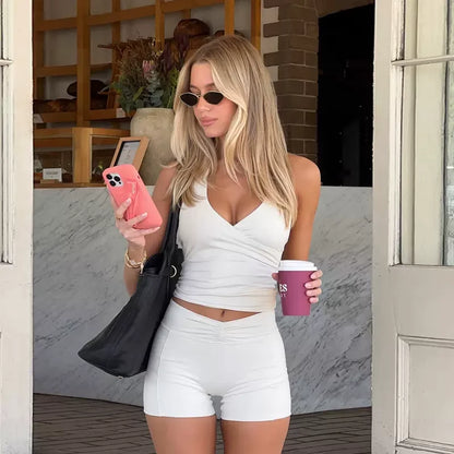 Zanyah Halter Wrap Shorts Set