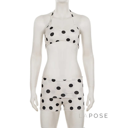 Zen Polka Dot Halter Short Set
