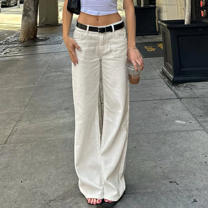 Ziah Low Waist Patchwork Wide-Leg Jeans