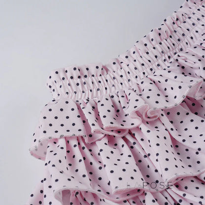 Ziona Polka Dot Ruffle Mini Skirt