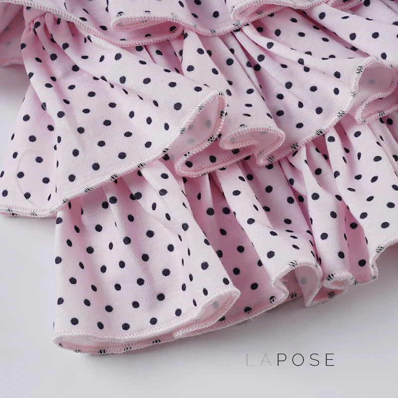 Ziona Polka Dot Ruffle Mini Skirt