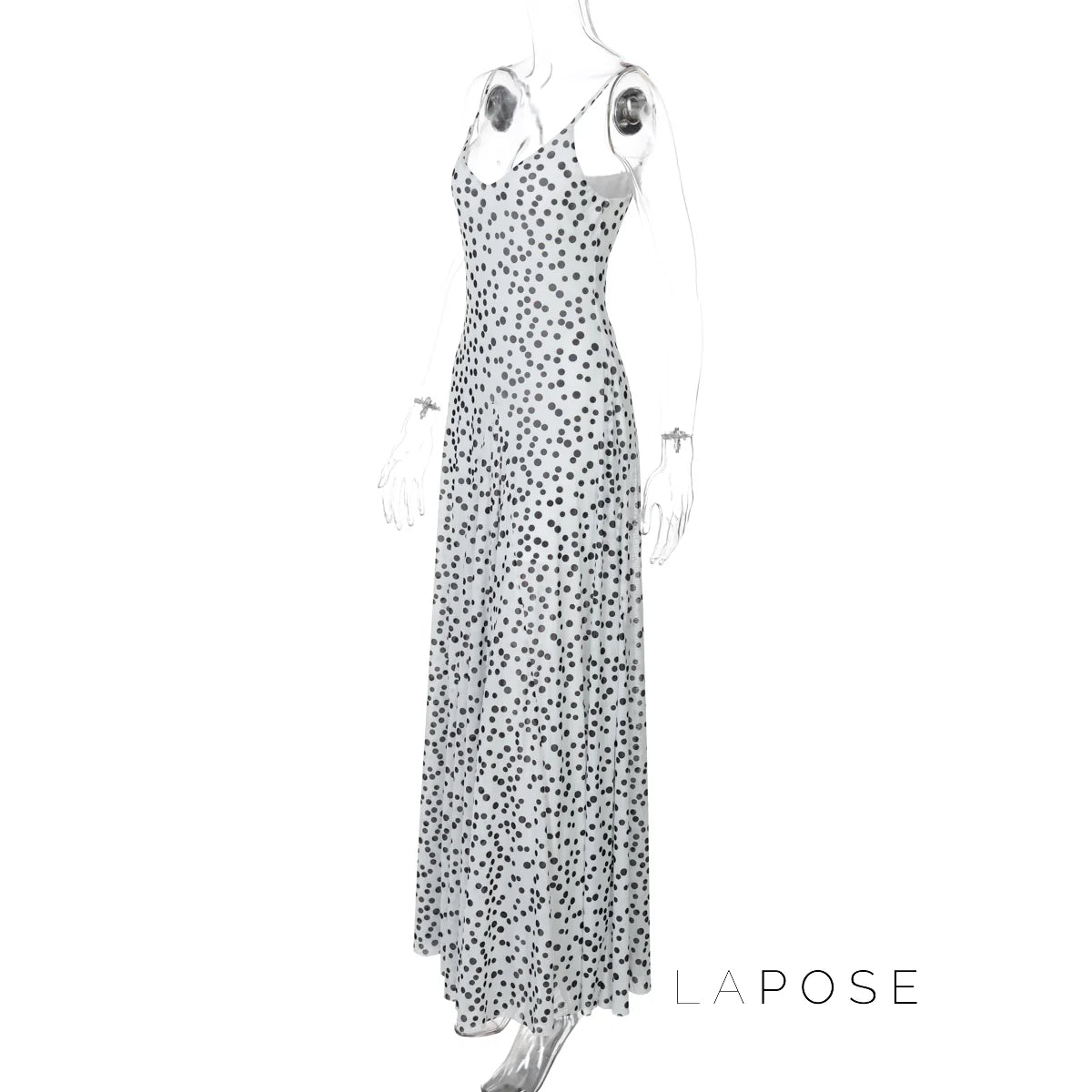 Zulema Polka Dot Mesh Midi Dress