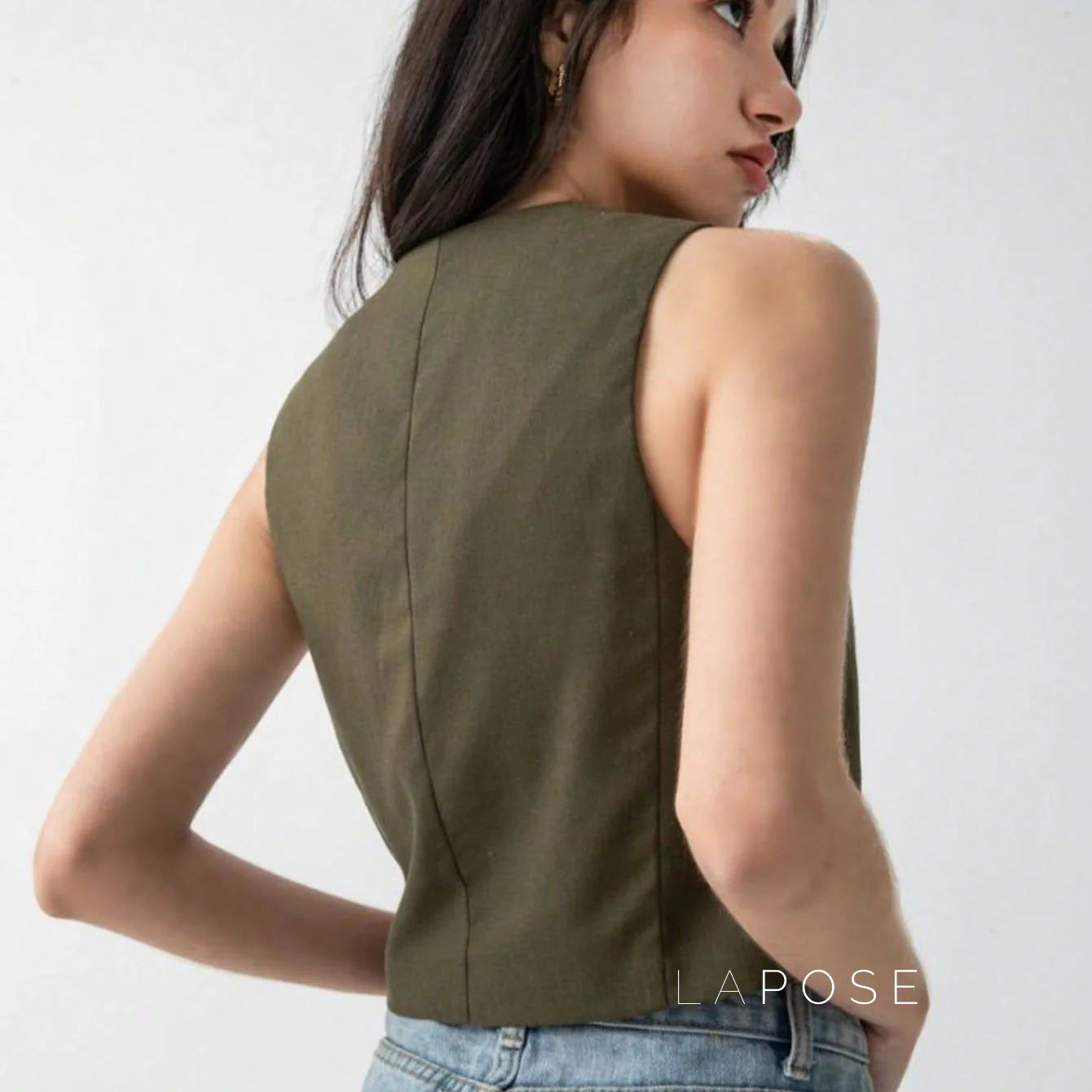 Zuri Cropped Button-Up Vest