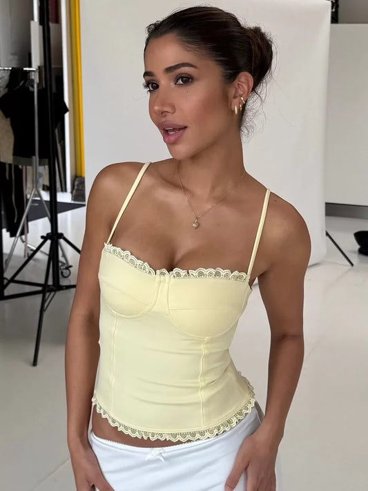 Zyah Lace Trim Corset Camisole