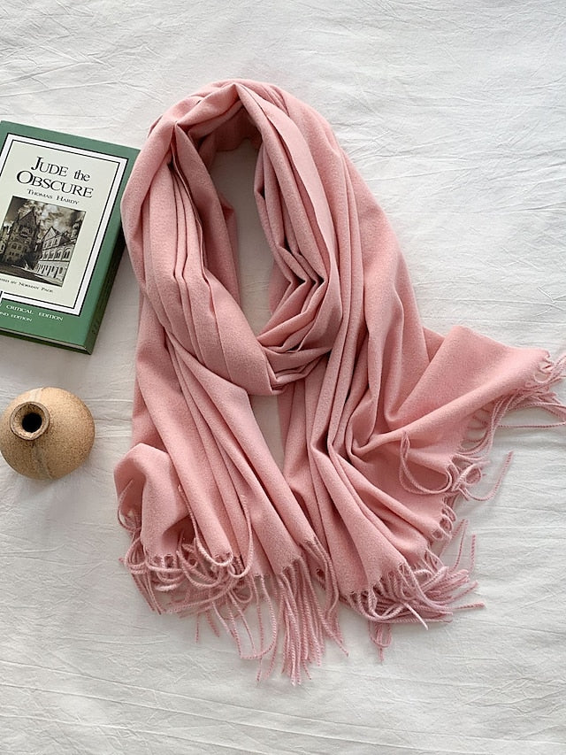 Shawls & Wraps Party Black Scarf Pure Color / Basic / Green / Khaki / Fall / Winter for Women