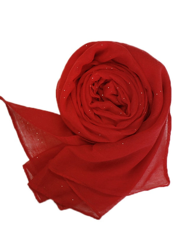 1pc Plain Glitter Scarf Hijabs Balinese Cotton Islam Women Muslim Wrap Shawl Casual Long thin Head Scarf Arab Ethnic Headwear for Women