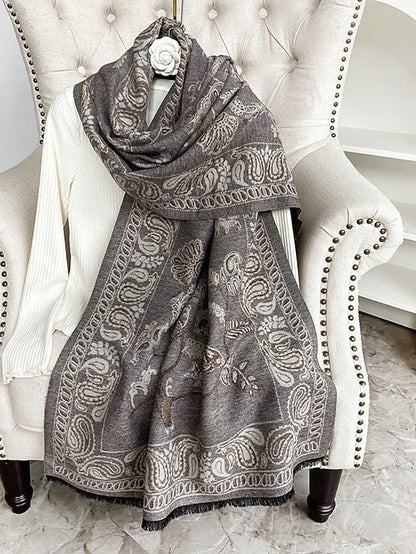 Shawls & Wraps Outdoor Dailywear Holiday Wine Red Pink Scarf Floral for Women
