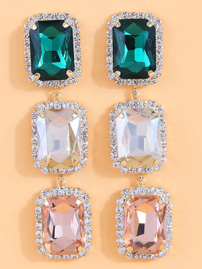 1 Pair Drop Earrings Earrings For Party Evening Gift Engagement Acrylic Rhinestone Alloy Geometrical for Women