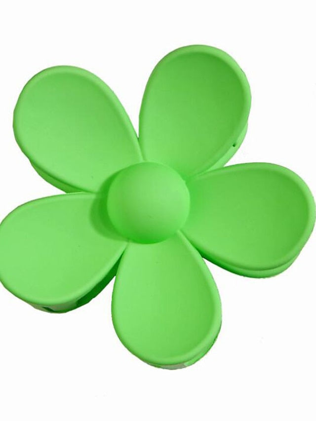 1pc Hair Claws Hair Clip For Street Daily Holiday Flower Handmade Plastic Green Blue Orange for Women