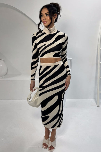 Conjunto de punto con estampado de cebra Lena