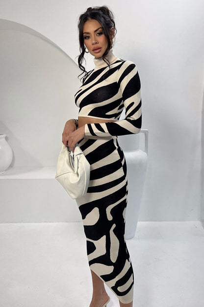 Conjunto de punto con estampado de cebra Lena
