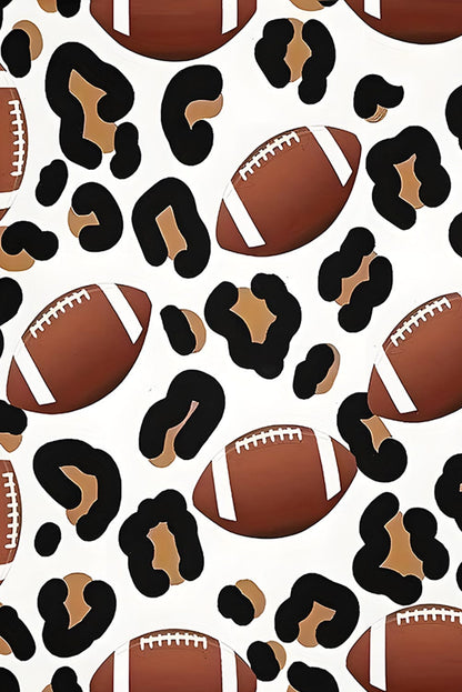Leopard & Rugby Patterned Flannel Throw Blanket 130*150cm