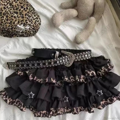 Leopard Vintage Sweet A-line Skirt