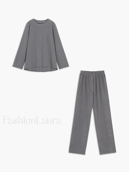 Let's Get Cozy Trendy Two Piece Pants Set