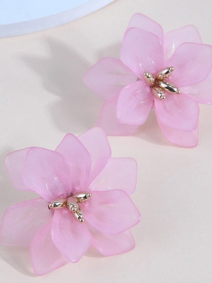 1 Pair Stud Earrings Earrings For Work Birthday Daily Resin Alloy Petal for Women