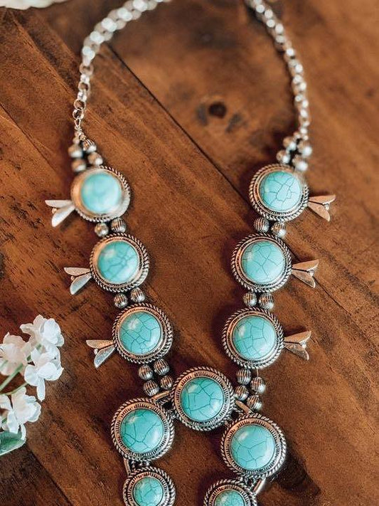 Linda Vibes Silver Turquoise Necklace for Women