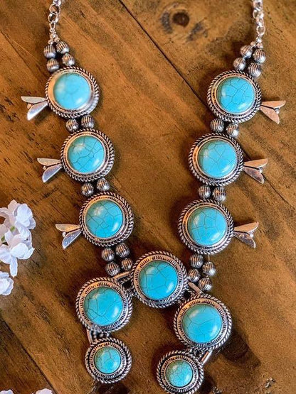 Linda Vibes Silver Turquoise Necklace for Women