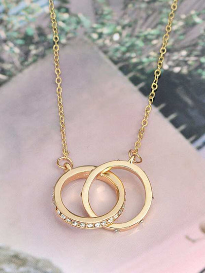 Linked Ring Pendant Necklace for Women