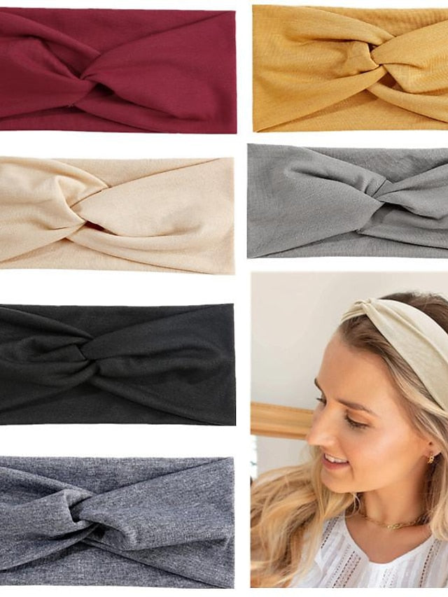 amazon candy color cross hairband women sports headband yoga sweat absorbing stretch bandana headband fashion headwear for Women