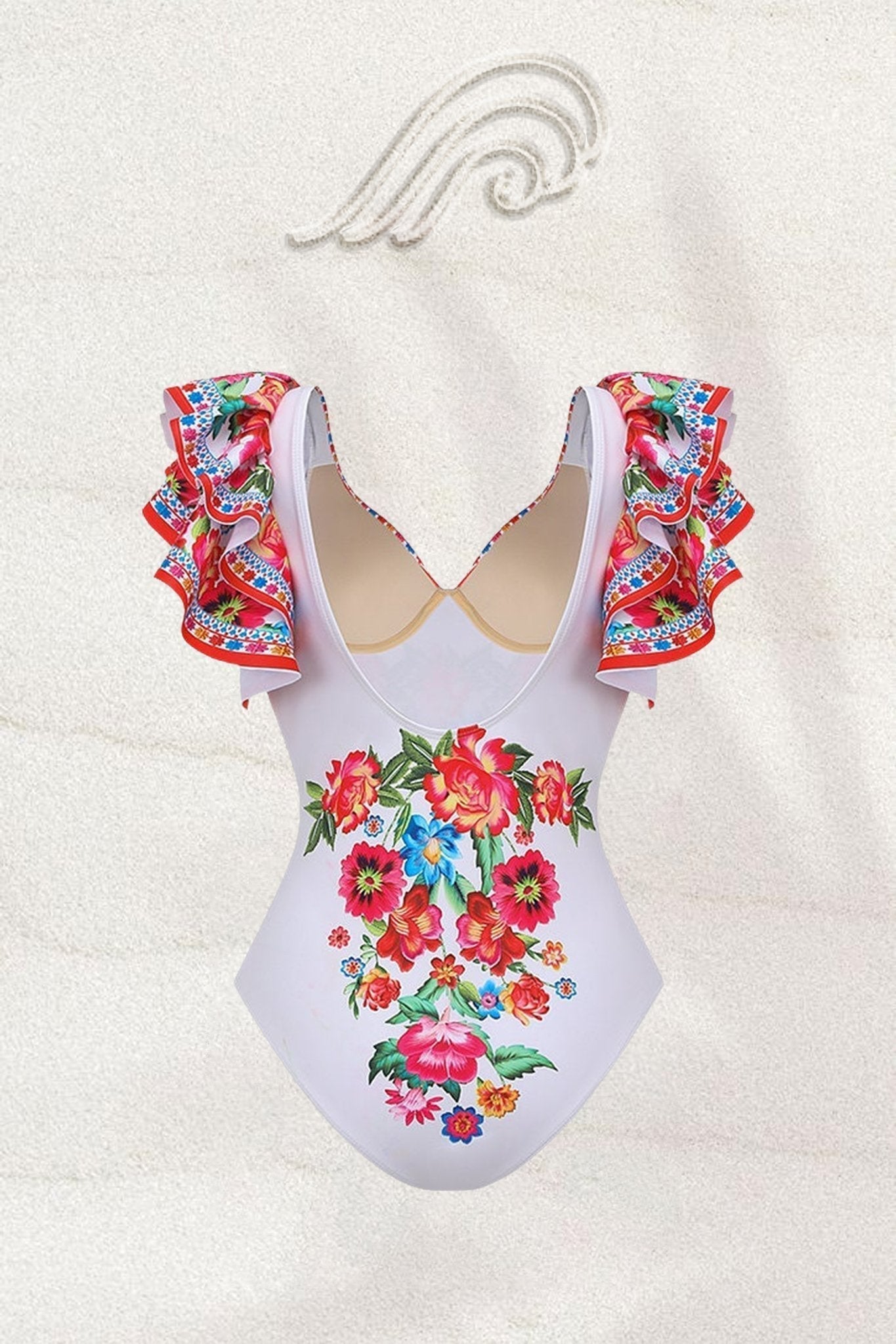 Conjunto de baño de dos piezas con estampado floral vintage de Livia