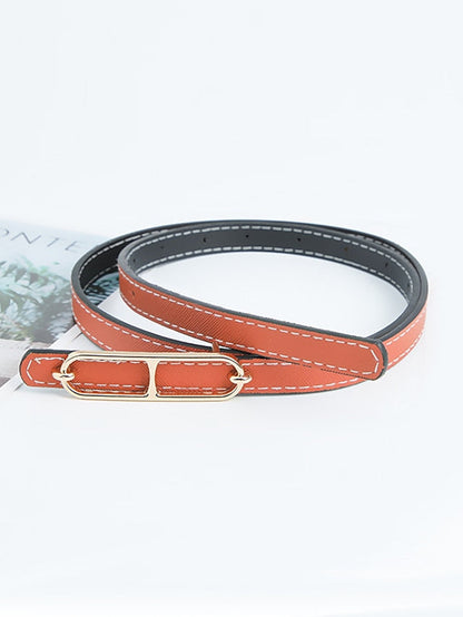 Reversible Belt PU Leather Metal Bucke Eyelet Casual Formal Party Work Black Brown Gray for Women