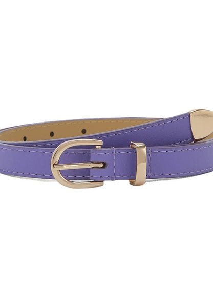 Unisex PU Buckle Belt PU Leather Metal Bucke D-ring Casual Classic Party Daily Violet White Black Silver for Women