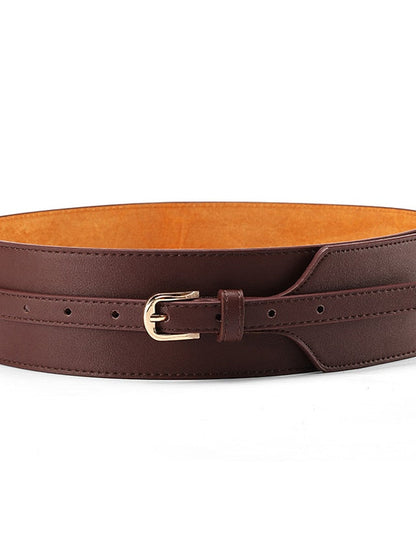 Wide Belt Party Wedding Street Daily Black Red Belt Pure Color Brown Fall Winter Spring Summer for Women