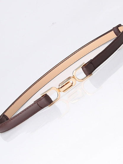 Unisex PU Buckle Belt Skinny Belt PU Leather Metal Bucke Plain Casual Classic Party Daily Black Red Brown Navy Blue for Women