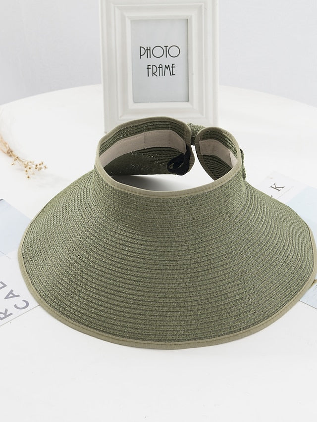 14 Colors Summer Folding Empty Top Hat Straw Hat Sun Hat Beach Hat Sunshade Sun Hat Panama Men's Straw Hat for Women