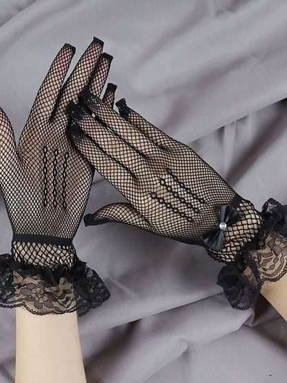 Lace Gloves Wedding Party Evening Gift Polyester Simple Bridal Gloves Sexy 1 Pair for Women