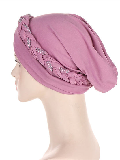 Comfortable Turban Cap for Women Soft Stretch Braid Muslim Hats Female Inner Hijab Caps Indian Bonnet Wrap Head Scarf for Women