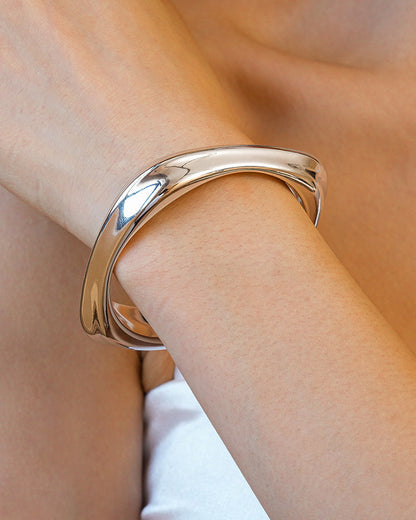 Wide Metal Geometric Bracelet