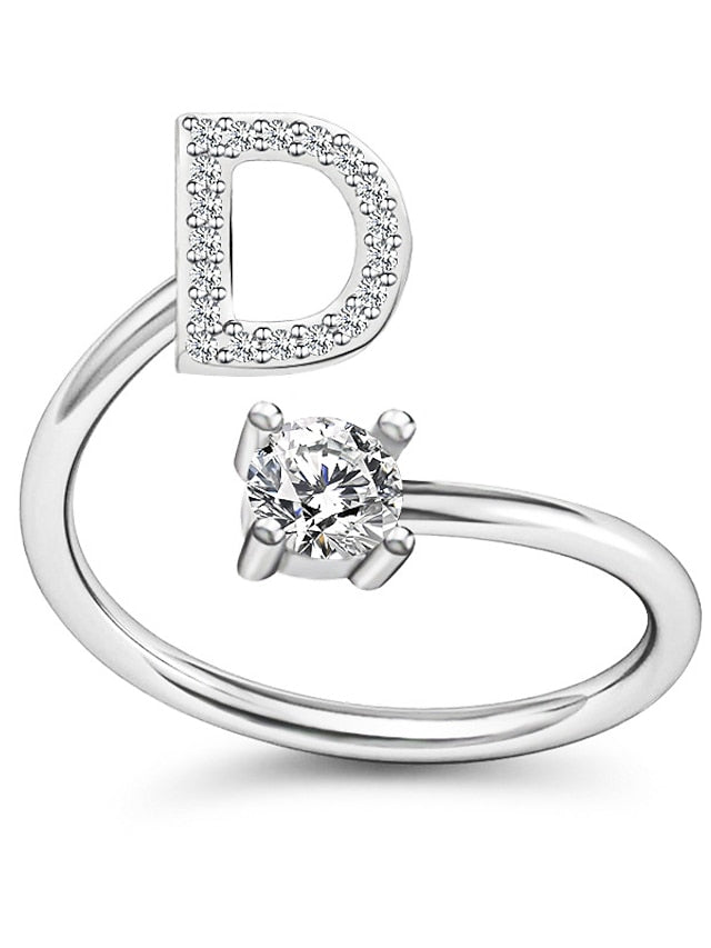 1PC Band Ring For Men's Crystal White Alloy Classic for Women