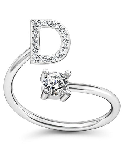 1PC Band Ring For Men's Crystal White Alloy Classic for Women