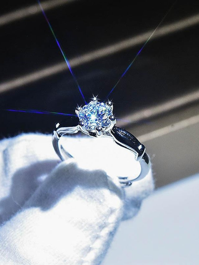 Wedding Ring For Anniversary Party Evening Gift Imitation Diamond Alloy Classic for Women