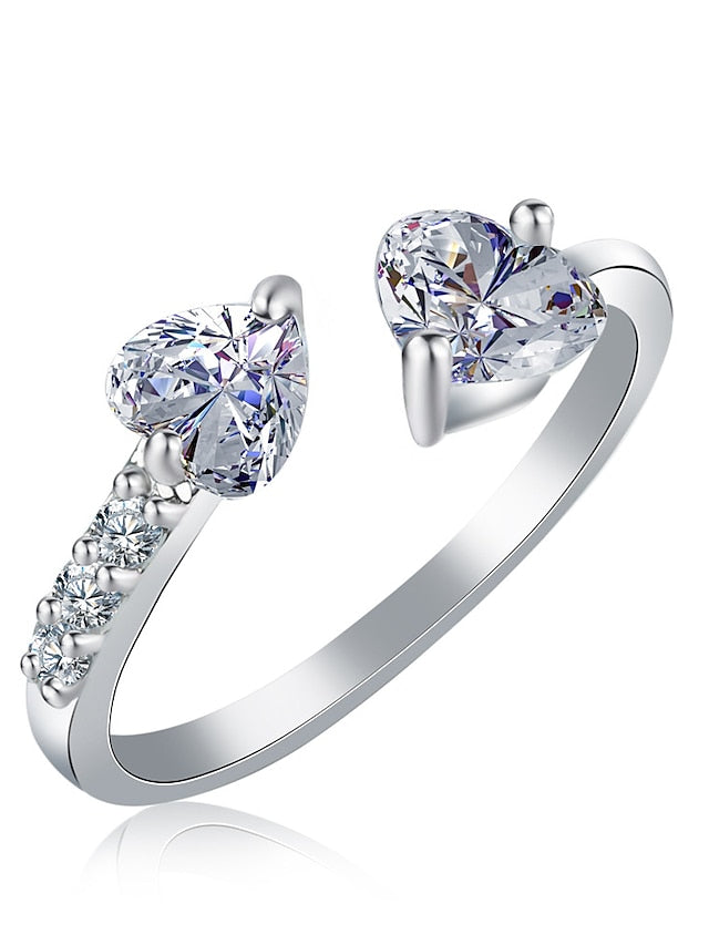 1PC Ring Midi Rings For Cubic Zirconia Clear Work Gift Daily Copper Rhinestone Briolette Happy for Women