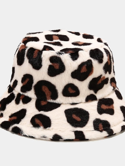 New Winter Bucket Hats Fluffy Fur Men Women Panama Hat Fashion Warm Fisherman Cap Multi Color Leopard Printed Hat for Women